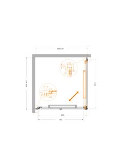Душевой уголок CEZARES LUX-A-FS-1-90-C-GM Оружейная сталь